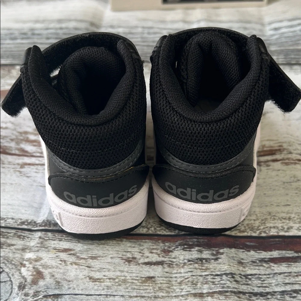 Adidas Hoops Mid 3.0 AC I Toddler Sneakers - Black/White - Size 4K